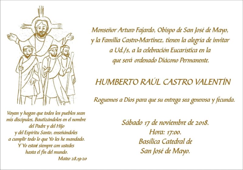 Raúl Castro será ordenado Diácono Permanente – Diócesis de San José de Mayo